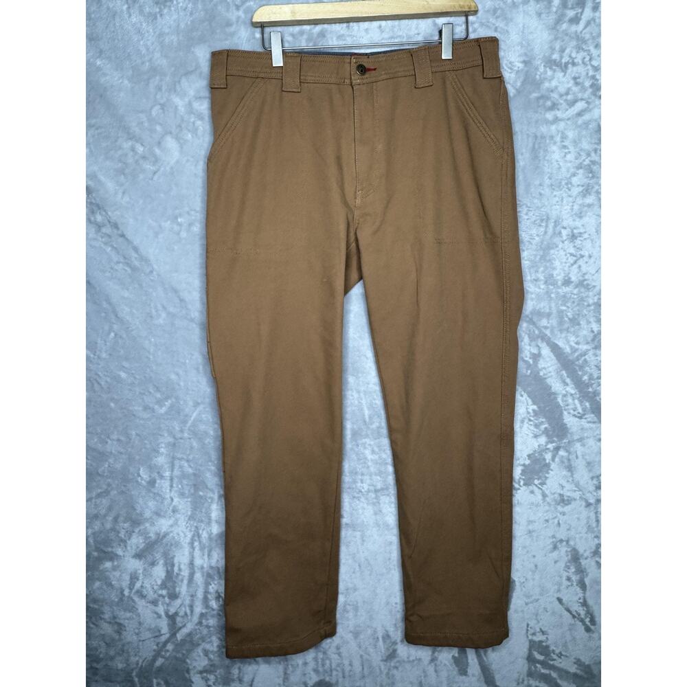 Coleman Pants Mens 34x28 Brown Canvas Carpenter Workwear Stretch Utility Outdoor